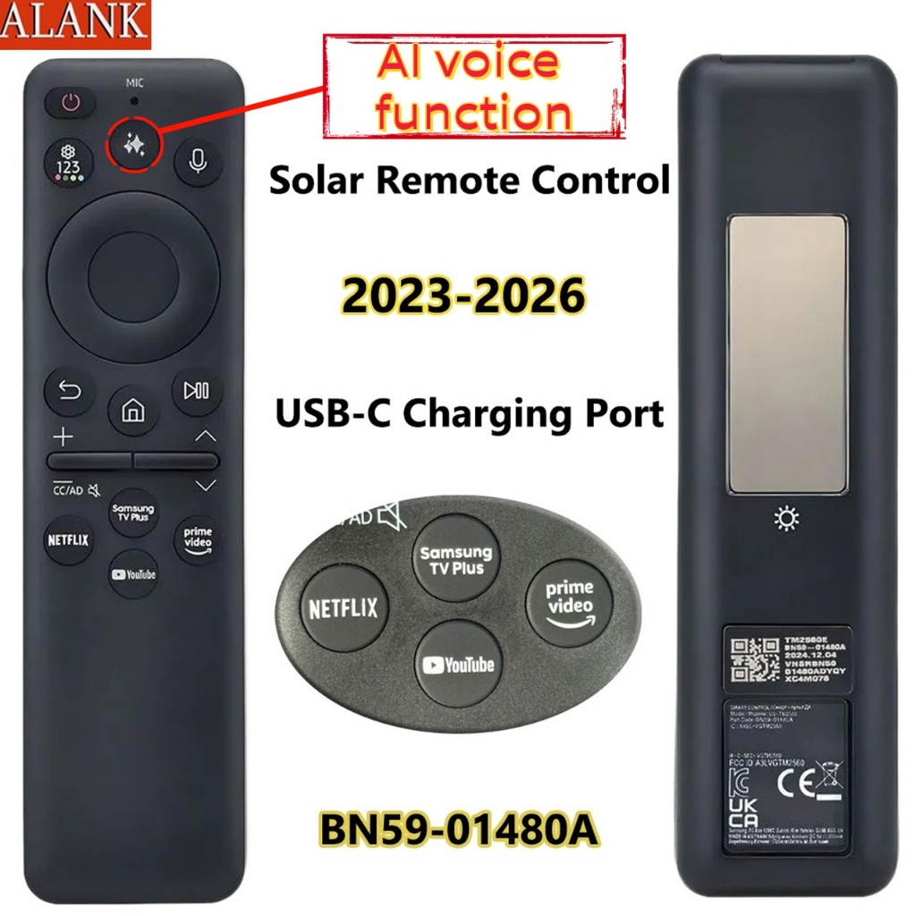 ALANK Samsung remote (AI Voice) รีโมทคอนโทรลเหมาะสําหรับ Solar Charge Type BN59-01480A