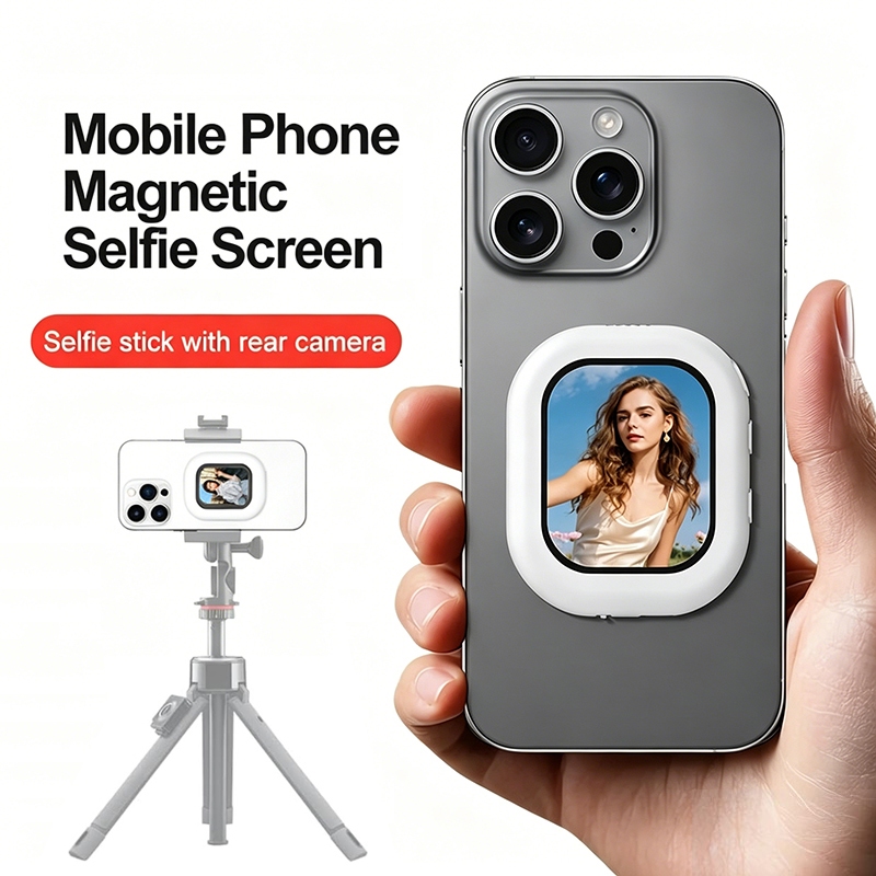 มินิแม่เหล็กโทรศัพท์ Vlog Selfie Monitor ไร้สาย/แบบมีสายกล้องด้านหลังช่องมองภาพพร้อมเสียงสําหรับ iPhone Android Selfies/Vlogging