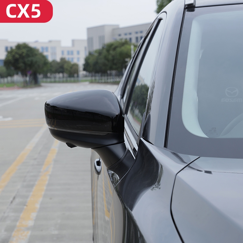 Mazda CX5 2017-2026 ฝาครอบกระจกมองหลัง คาร์บอนไฟเบอร์ 17-26 Type CX-5 สีดํา สําหรับ Mazda CX5