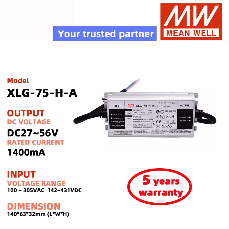 MEAN WELL XLG-75-12-A XLG-75-24-A XLG-75-LA/AB XLG-75-H-A/AB LED driver power supply MEANWELL Switch