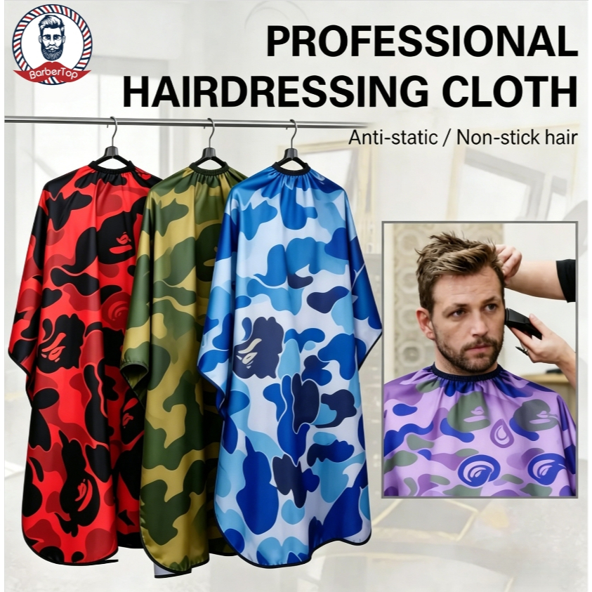 สปอตสปอตสปอต#Hairdressing ผ้าพรางร้านทําผมตัดผมผ้าคลุมไหล่ผ้าดัดและย้อมสีน้ํามันผมผ้าตัดผมผ้ากันเปื้อนบ้านผ้า