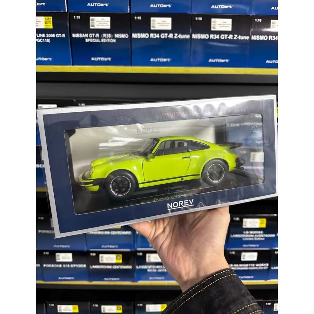 ยี่ห้อใหม่ 1/18 norev norev 930 turbo Porsche 911 turbo 3.0 1976 Bright Green Alloy Full Open