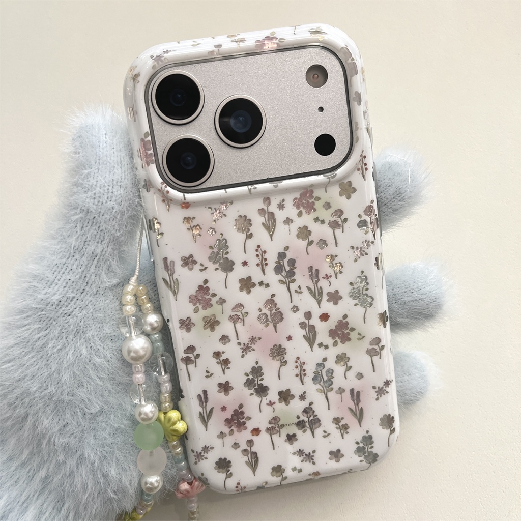 สําหรับIphone Case 17 Pro Max 16 Pro Max 15 Pro Max Laser-Colored Small Flowersเคสโทรศัพท์
