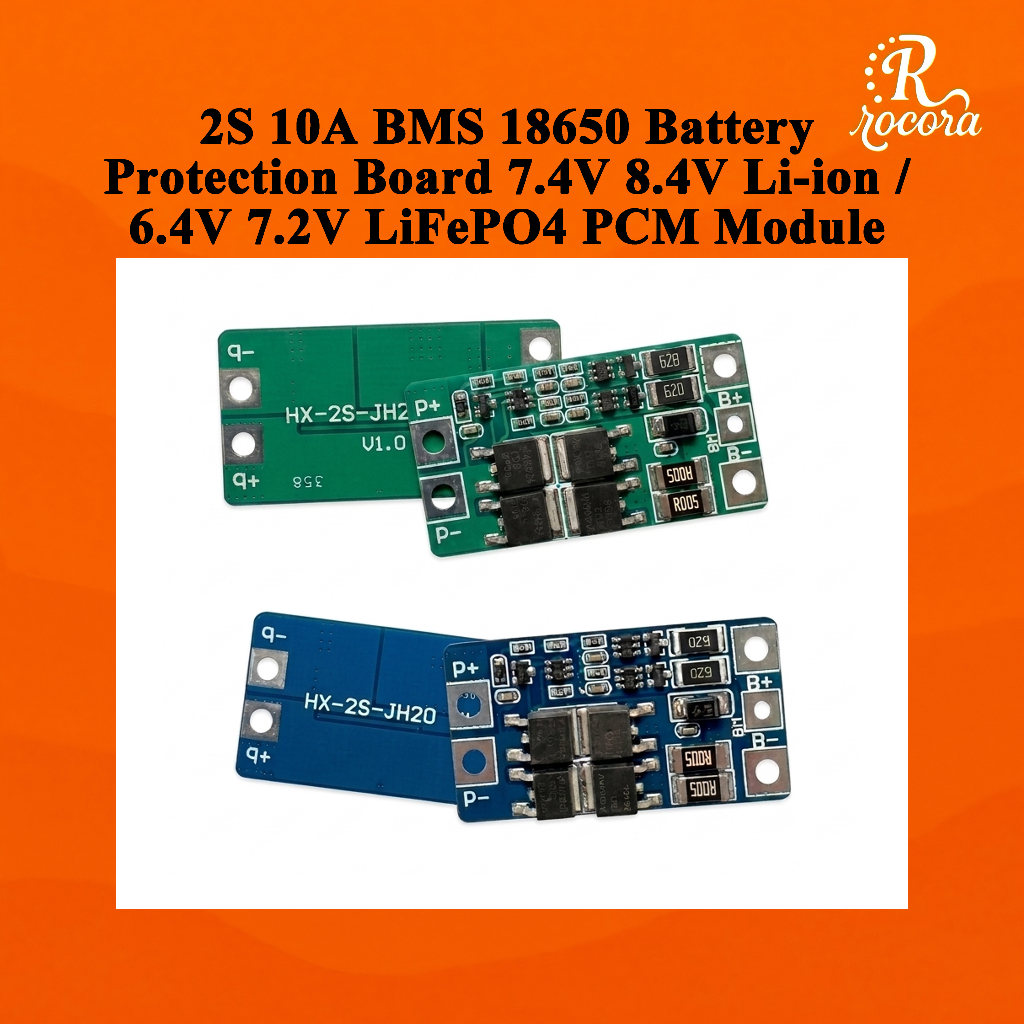 2S 10A BMS 18650 แบตเตอรี่ป้องกัน 7.4V 8.4V Li-ion / 6.4V 7.2V LiFePO4 PCM โมดูล