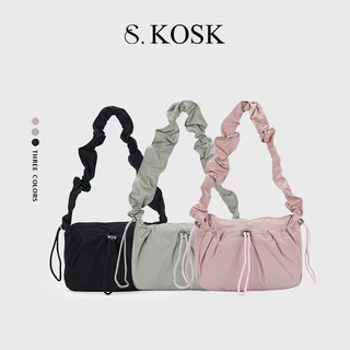 SDALY KOSK - กระเป๋าหิ้วไหล่มีจีบและเชือกดึง ดีไซน์คูล สไตล์ casual แมตช์ได้ทุกลุค