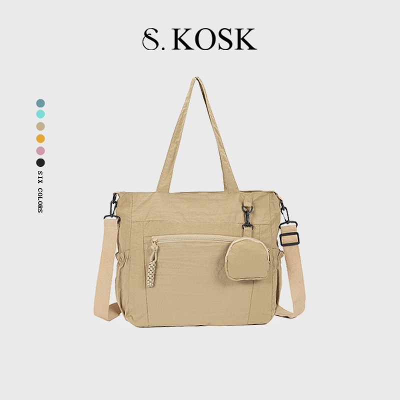 SDALY KOSK-Multi-Pocket Large Capacity Casual All-Match Commuter Class Tote Shoulder Canvas Bag