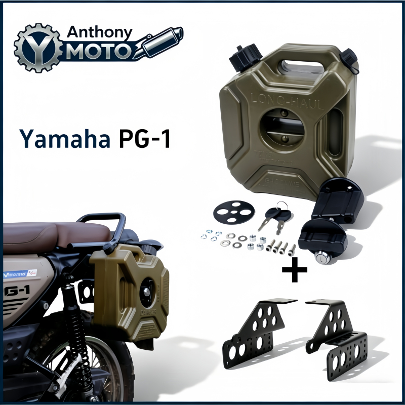 ถังน้ำมันสำรองรถมอเตอร์ไซค์ 3L สำหรับ Yamaha PG-1 เหล็กกล้าคาร์บอนแท่ง พิมพ์ตามแม่พิมพ์เดิม เดินทางไ