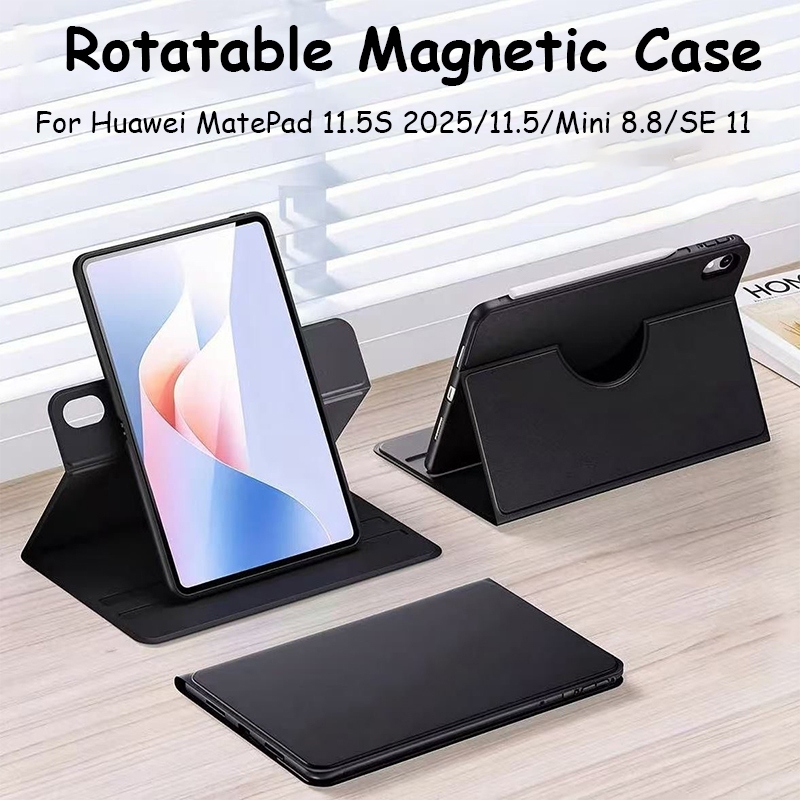 ปลอกหมุนได้สําหรับ Huawei MatePad Mini 8.8 11.5S 2025 11.5 SE 11 2024 Pro 10.8 ขาตั้งหลายมุม 360° ฝาครอบปลอกหมุน