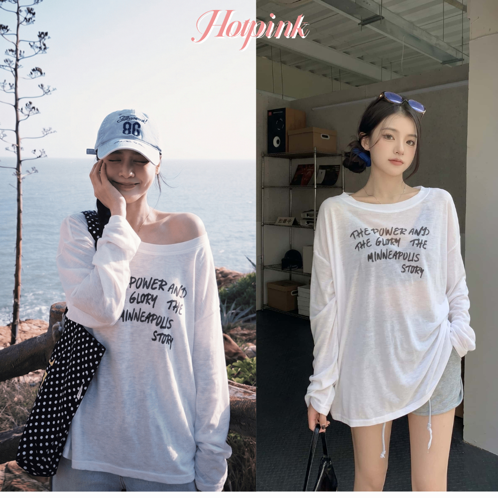 Hotpink ส่งจาก Bangkok🔥เสื้อคลุมกันแดดผู้หญิงสไตล์อเมริกันแนว "ฮอตเกิร์ล" เนื้อบางเบา โปร่งแสงเล็กน้อย ใส่ได้ในห้องแอร์ ฤดูร้อน ทรงหลวม สไตล์เกาหลี แขนยาว ทันสมัยและอินเทรนด์