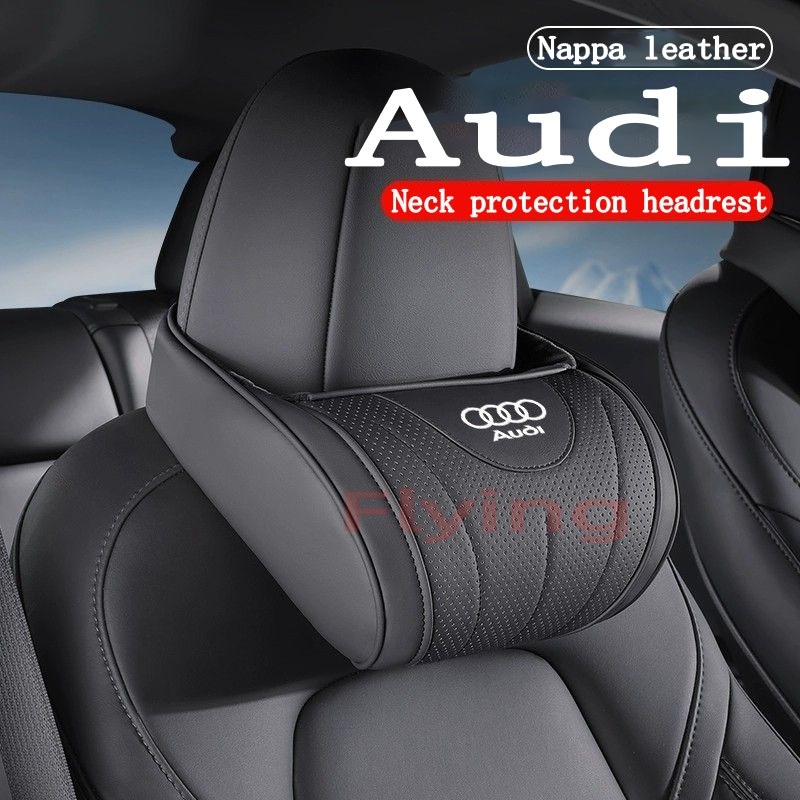 Audi Car seat cushion Car Headrest Lumbar support Memory Foam NeckหมอนคุณภาพสูงNappaหนังพนักพิงเอวสํ