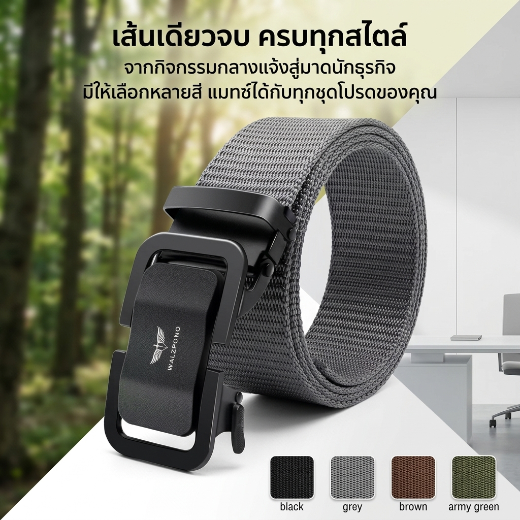 ไนลอน เข็มขัด หัวเข็มขัดอัตโนมัติ เข็มขัด สไตล์สบาย ๆ สำหรับผู้ชาย
