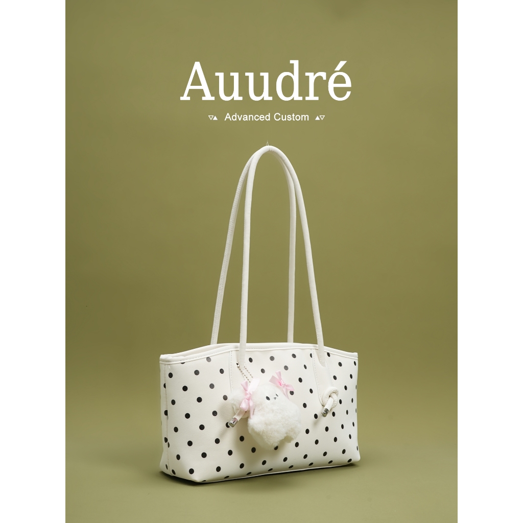 Auure Polka Dot กระเป๋าไหล่เดียวสำหรับ 여성 ดีไซน์แฟชั่นและใช้งานได้จริง