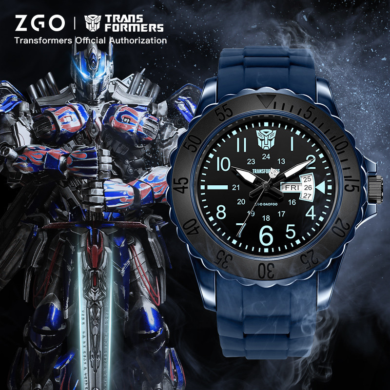ZGO x Transformers นาฬิกาเด็กผู้ชาย กันน้ำ ปฏิทินคู่ นาฬิกาข้อมือดิจิตอลเด็ก ของขวัญเปิดเทอมสำหรับนักเรียน 5371