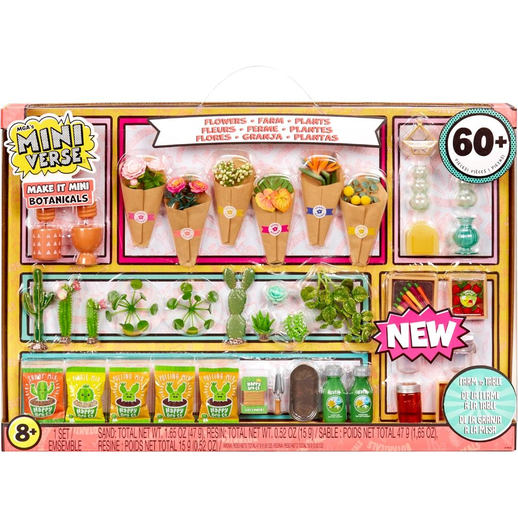 Make It Mini Botanicals Miniverse ของ MGA, Mystery บรรจุภัณฑ์, DIY, งานฝีมือ, ของเล่นเรซิน, คัดลอก, พืชขนาดเล็ก, ช่อดอกไม้, สวน, นักสะสม, 8+