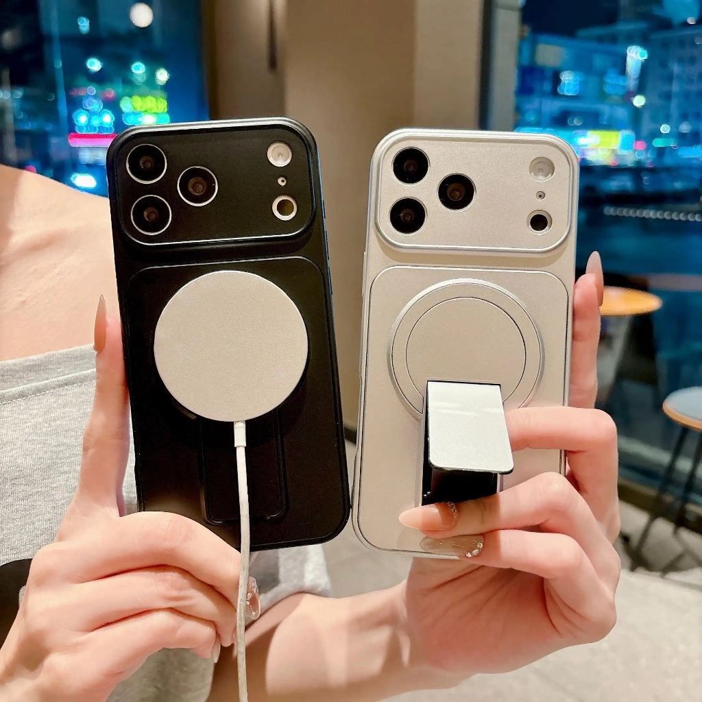 เคสโทรศัพท์สําหรับ iPhone 17 Pro Max 16 15 14 13 12 11 Series, ฝาครอบ TPU กันกระแทกพร้อมที่วางขาตั้ง