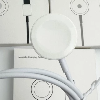 แท่นชาร์จไร้สายแม่เหล็กสำหรับสมาร์ทวอทช์ สายชาร์จ USB/Type-C ยาว 1 เมตร 5V/1A รองรับขนาด 40 41 42 44 45 มม. สีขาว