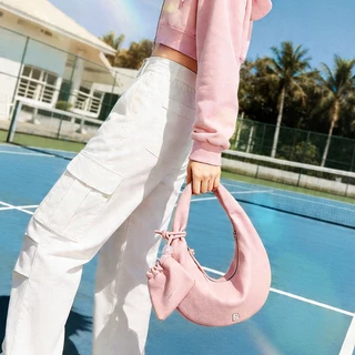 【ซื้อ1ได้ถึง2】BOSTANTEN Jodie Bag กระเป๋าถือ​ เนื้อนุ่มฟูเบาๆ สไตล์ฝรั่งเศส ใส่ของได้เยอะ ดีไซน์เรียบหรู ใส่ของหนักไม่เจ็บไหล่ กระเป๋าผ้าซับซ้อน