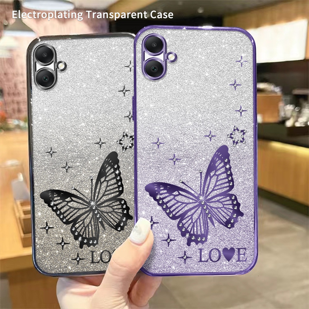 เคสคริสตัลแวววาวสําหรับ Samsung A05 เคส Rhinestone เคสโทรศัพท์กันกระแทกฝาครอบโทรศัพท์มือถือการออกแบบ