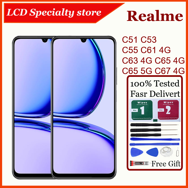 สําหรับRealme C51 C53 C55 C61 4G C63 4G C65 4G C65 5G C67 4GจอแสดงผลLCD Touch Screen Digitizerเปลี่ย