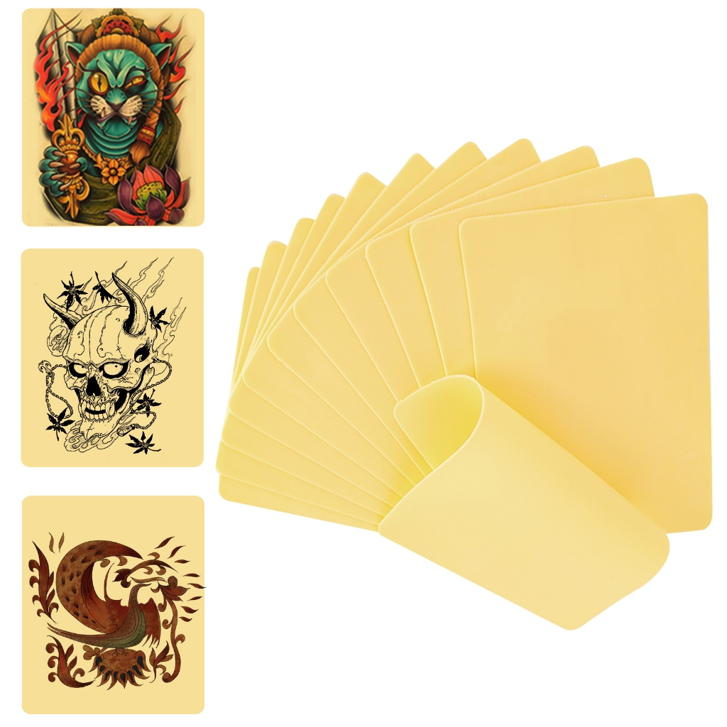 POSEIDON Tattoo Practice Skin 20*15 ซม.Double Sides Tattoo Skin, 1 ชิ้น/5 ชิ้น/10 ชิ้น Professional Tattoo Accessories ฝึกผิวสําหรับผู้เริ่มต้นและ Experience Artist