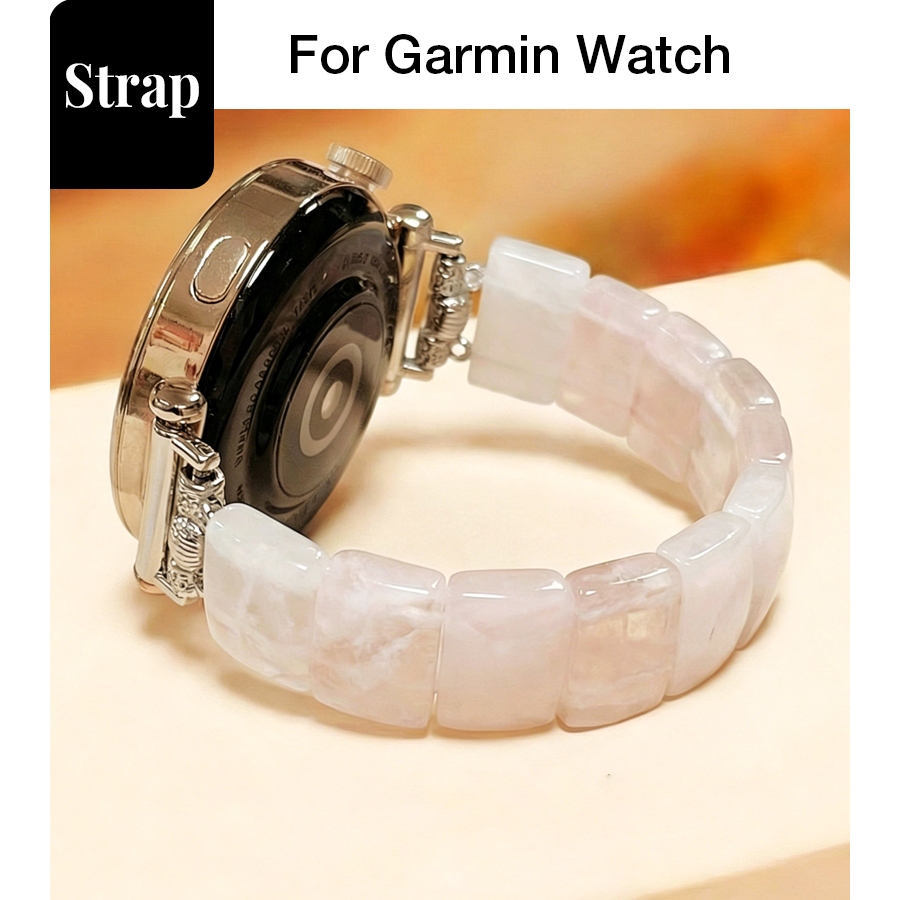 ผู้หญิงสีชมพูสแควร์พรีเมี่ยมสร้อยข้อมือยืดสำหรับ Garmin Venu4 Venu3s Vivoactive 6 5 Forerunner 970 570 255 265 245 สำหรับ Galaxy สำหรับ Amazfit สำหรับ Xiaomi 18 มม.20 มม.22 มม.สำหรับ Huawei