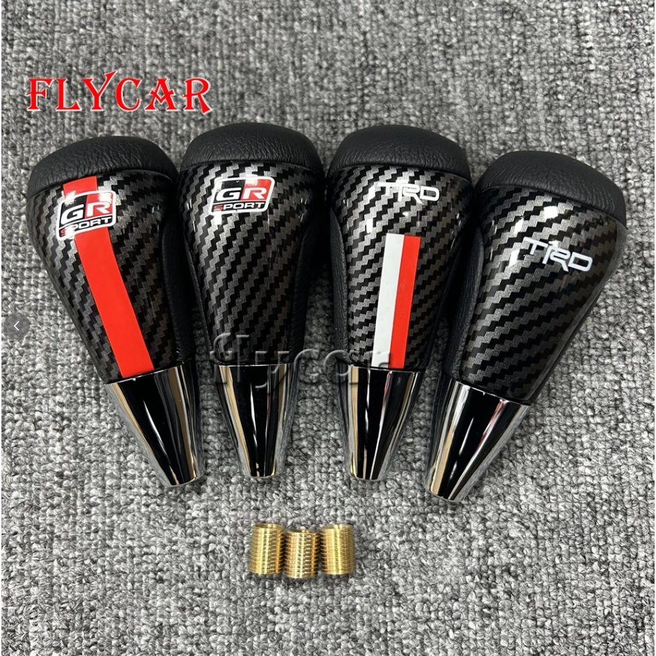 Trd GR Sport Racing Gear Shift Knob Shifter Lever สําหรับ Toyota Leather Carbon Look