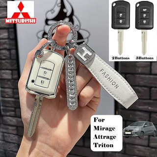 เคสกุญแจ Tpu รถ Mitsubishi 2/3 ปุ่มสําหรับ Mitsubishi Mirage/Attrage/Triton พวงกุญแจโบว์