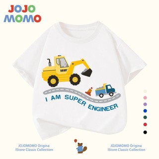 【ส่งในวันเดียวกัน】เสื้อยืดเด็ก ลายรถเล็กการ์ตูนน่ารัก ไม่ต้องรีด ระบายอากาศดี ใส่สบาย สำหรับเด็ก 1-13 ปี แบบ Unisex