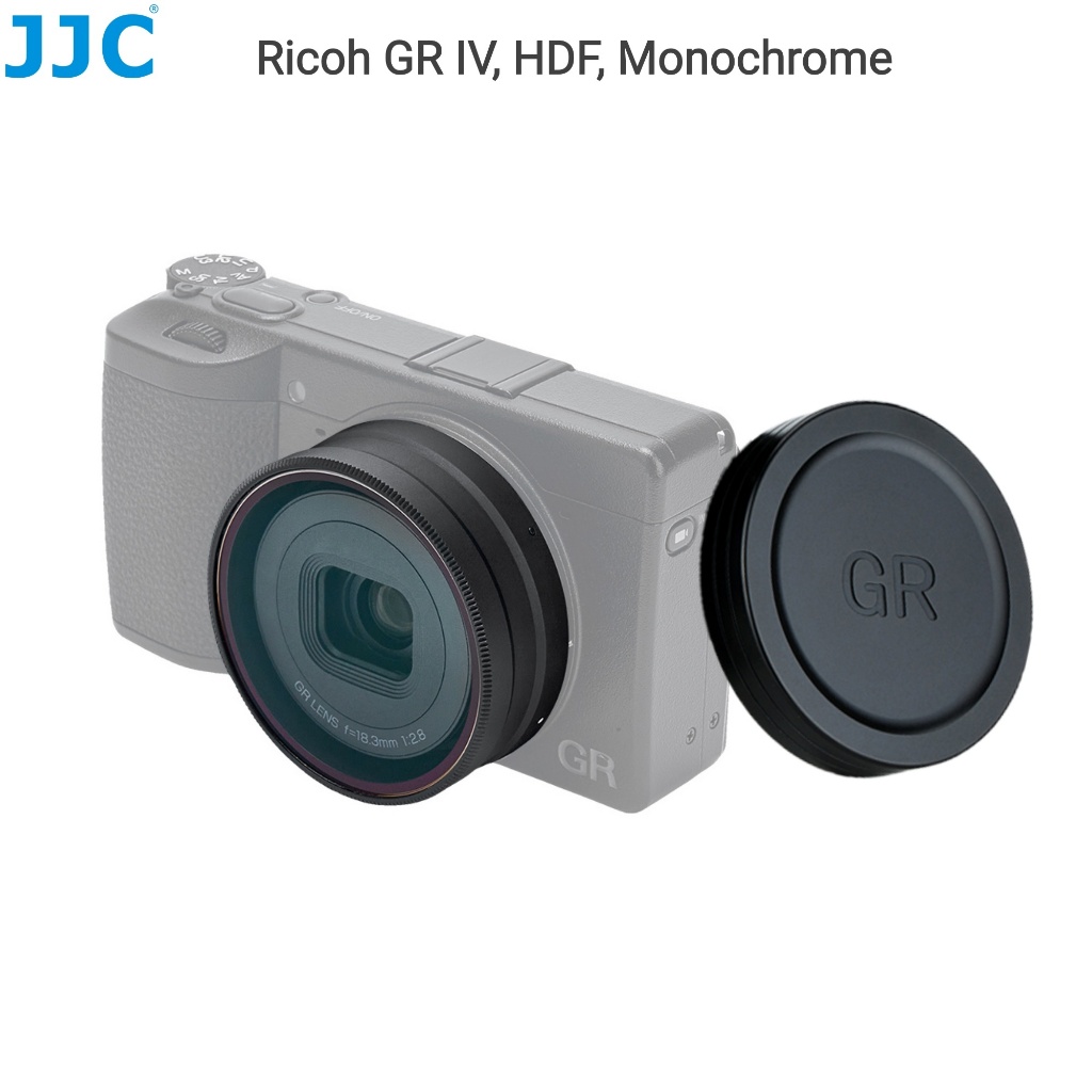 JJC เลนส์ป้องกัน Hood สําหรับ Ricoh GR4 GR IV HDF Monochrome กล้อง MC UV Filter Cap พร้อมผ้าทําความส