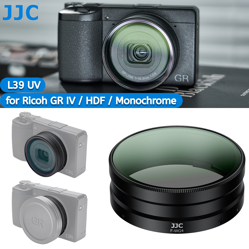 JJC GR4 Multi-Cated L39 UV Bayonet Filter สําหรับ Ricoh GR IV GRIV GR4 HDF Monochrome กล้องกันฝุ่นกา