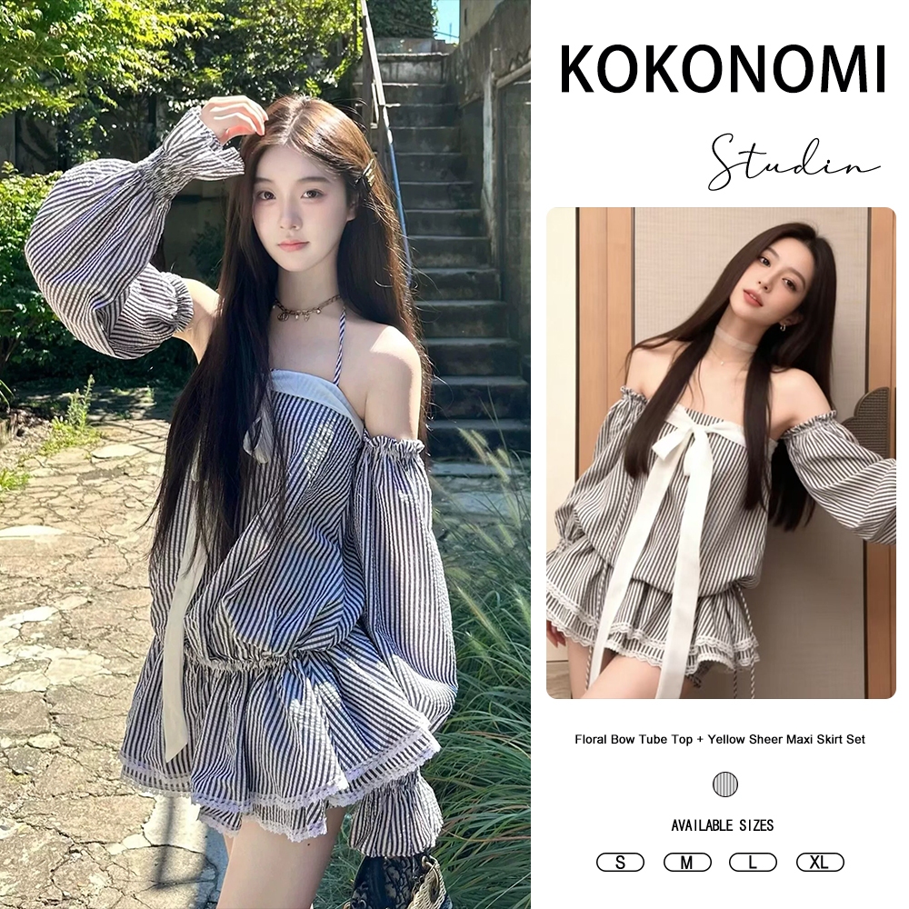 เดรส KOKOMI แบบสายเดี่ยวผูกโบว์