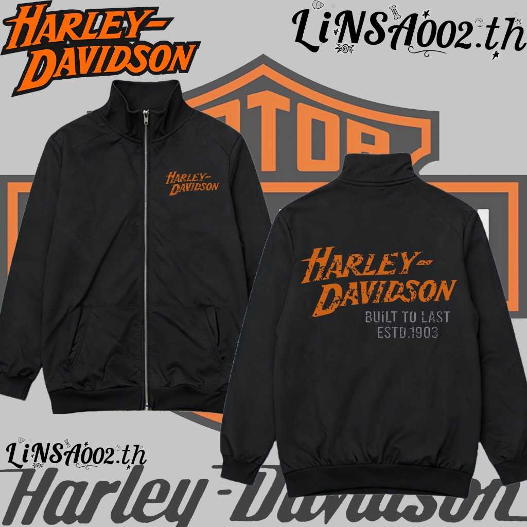 เสื้อฮู้ดทีม เสื้อผ้าบางฮาเลย์ Harley Davidson Zip-Up Sweatshirt ผ้าCotton ใส่ได้ ทั้ง ชาย ใส่สบาย ไม่หด ไม่ย้#019