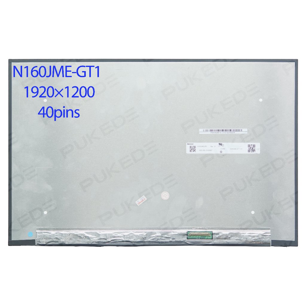 16.0 "นิ้ว 165Hz แล็ปท็อปหน้าจอ LCD N160JME-GT1 500nits ความสว่างจอแสดงผล IPS แผง 1920x1200 edp 40pi