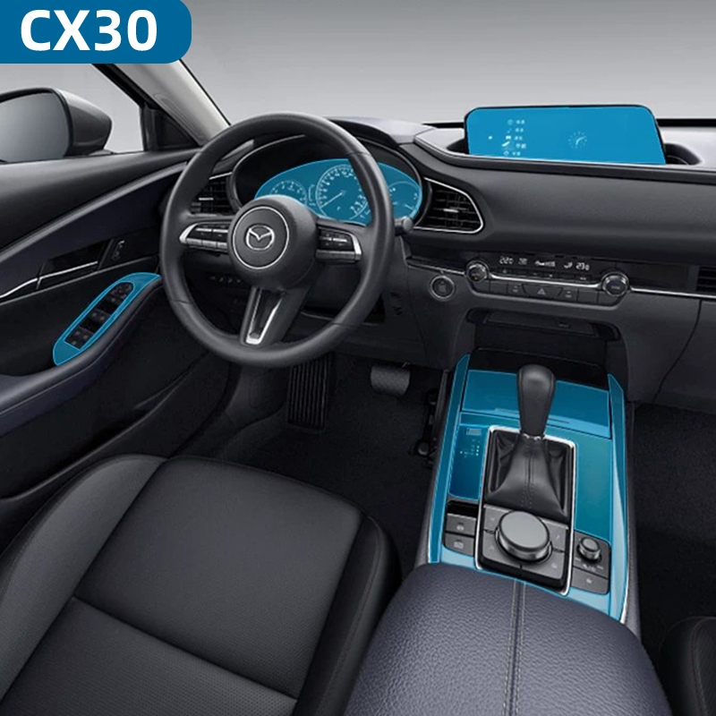 Mazda cx30 TPU มาสด้าcx30ฟิล์มตกแต่งภายในใหม่CX-30ชิ้นดัดแปลงควบคุมกลางบล็อกฟิล์มโปร่งใสฟิล์มป้องกัน