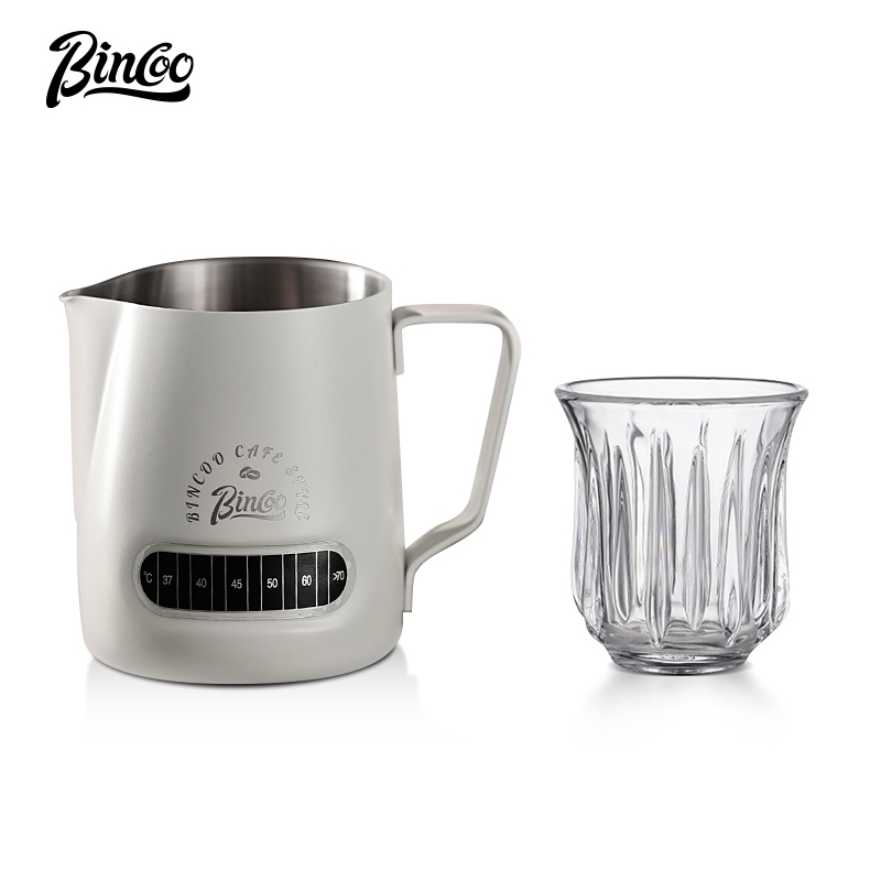 Bincoo Latte Art Jar Latte Art Cup กาแฟนม Froth Cup Latte Art เข็มแก้วถ้วยกาแฟชุด 400/600ML