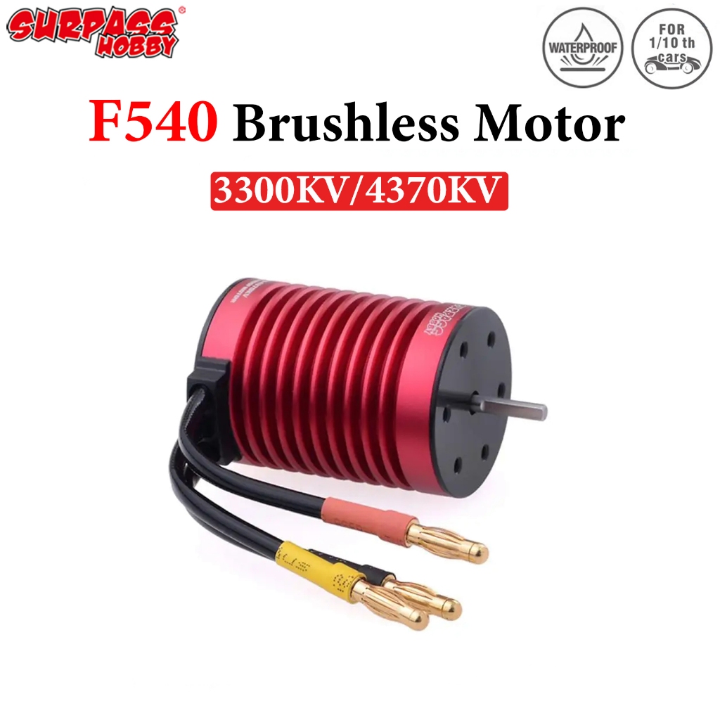 SURPASSHOBBY KK F540 3300KV/4370KV กันน้ํามอเตอร์ไร้แปรง 3.175 มม.เพลาสําหรับ 1/10 RC รถเรือ