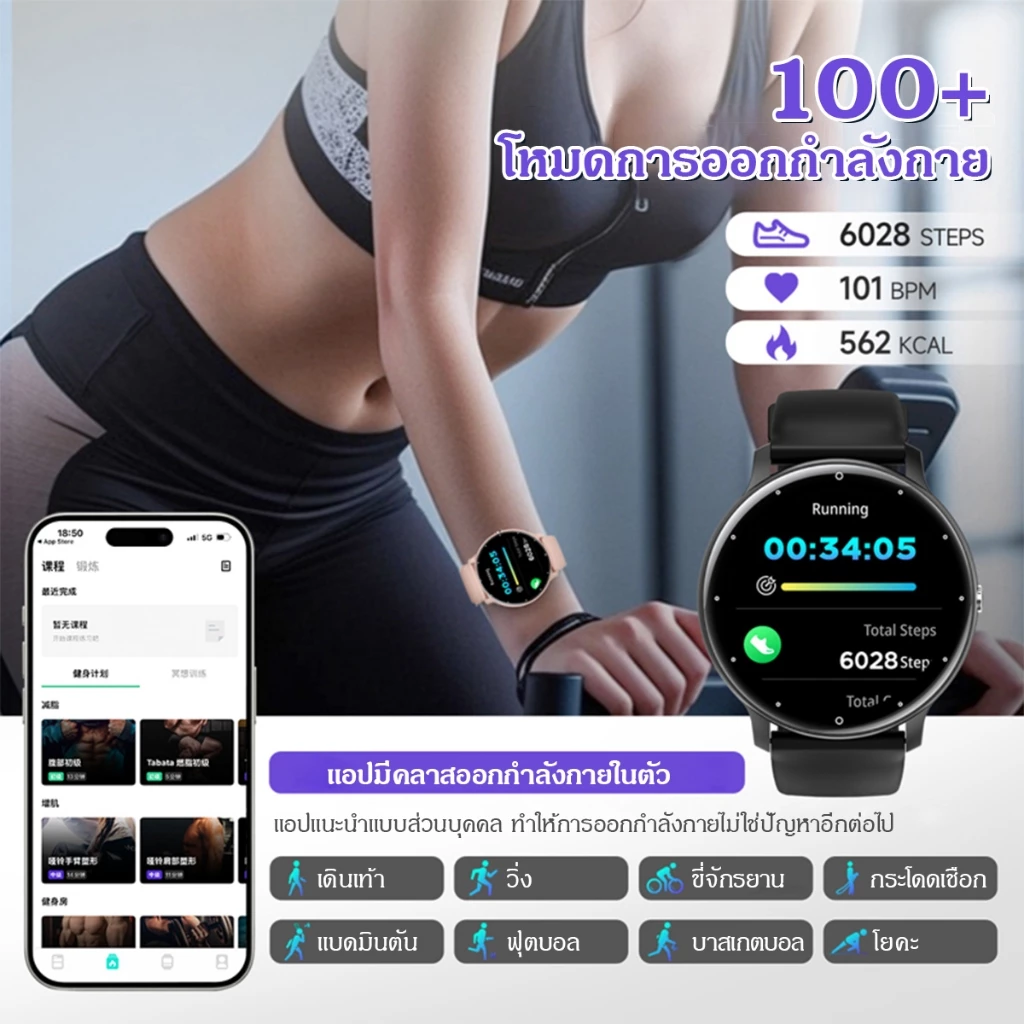 SKMEI สมาร์ทวอทช์ smartwatch นาฬิกาสมาร์ทวอทช์ นาฬิกาวัดความดันนาฬิกาออกกำลังกายวัดชีพจรเครื่องศูนย์ไทย นาฬิกาวิ่ง นาฬิกาข้อมือดิจิตอล thumbnail 7