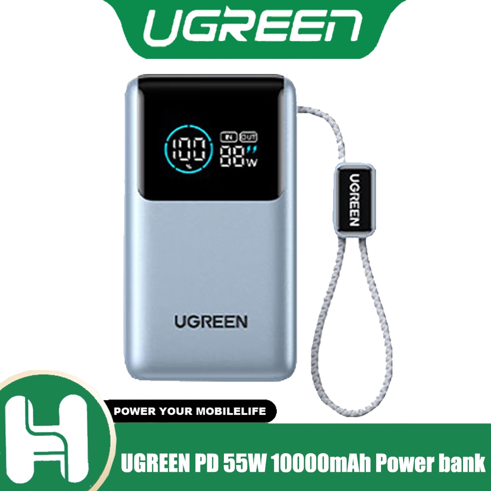 UGREEN PD 55W 10000mAh Power Bank พร้อมสายชาร์จเร็ว Power Bank แบบพกพา