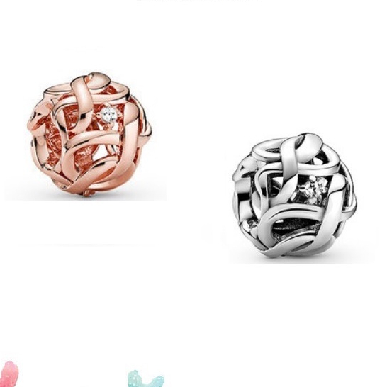Interleaved Infinite Love Rose Gold Charm ของขวัญวันแม่