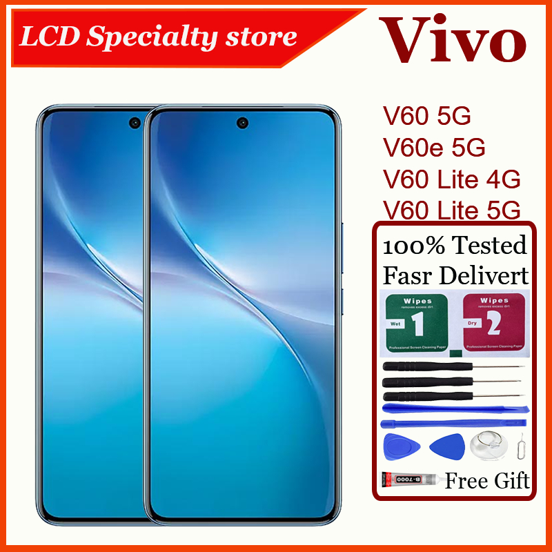 Original AMOLED สําหรับ Vivo V60 5G V60e 5G V60 Lite 4G V60 Lite 5G จอแสดงผล LCD หน้าจอสัมผัสเปลี่ยน
