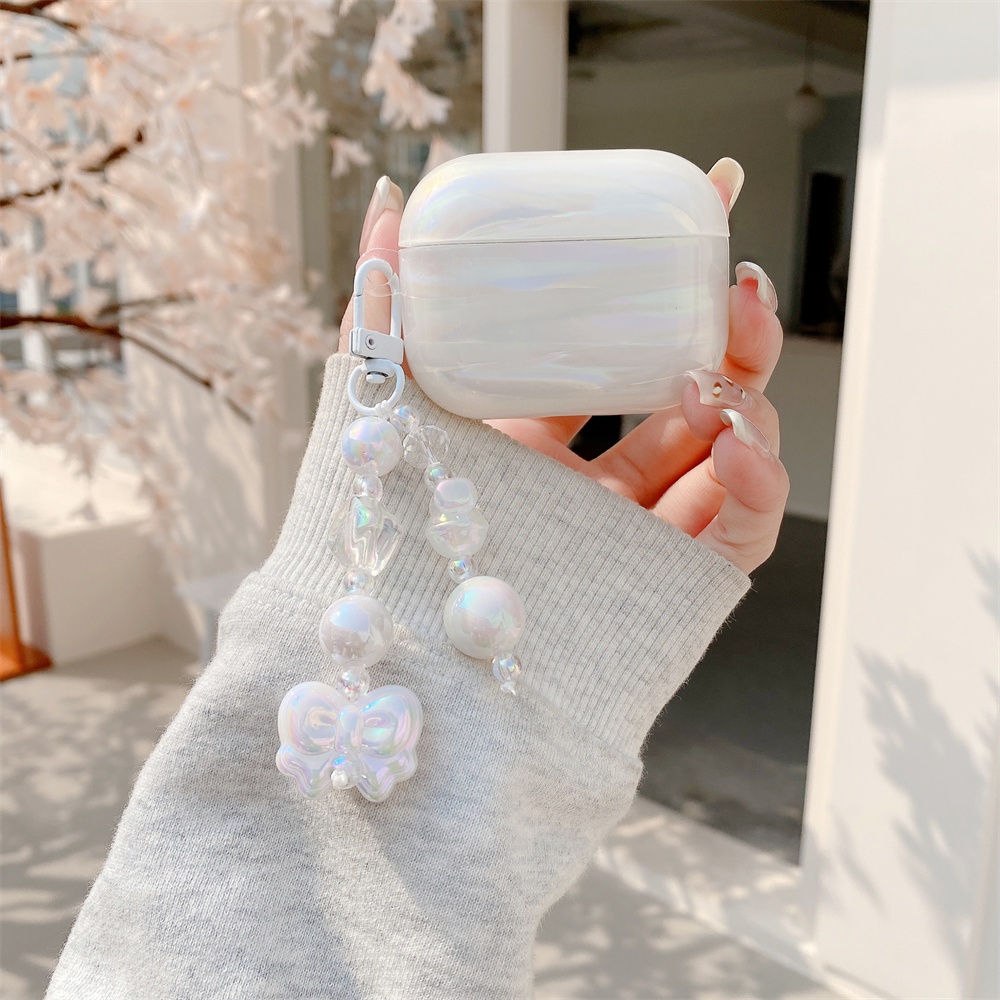 AirPods สําหรับ iPhone AirPods Pro3 AirPods Pro2 AirPods 3 AirPods 1/2 AirPods 4 สีโบว์จี้หูฟังกรณี