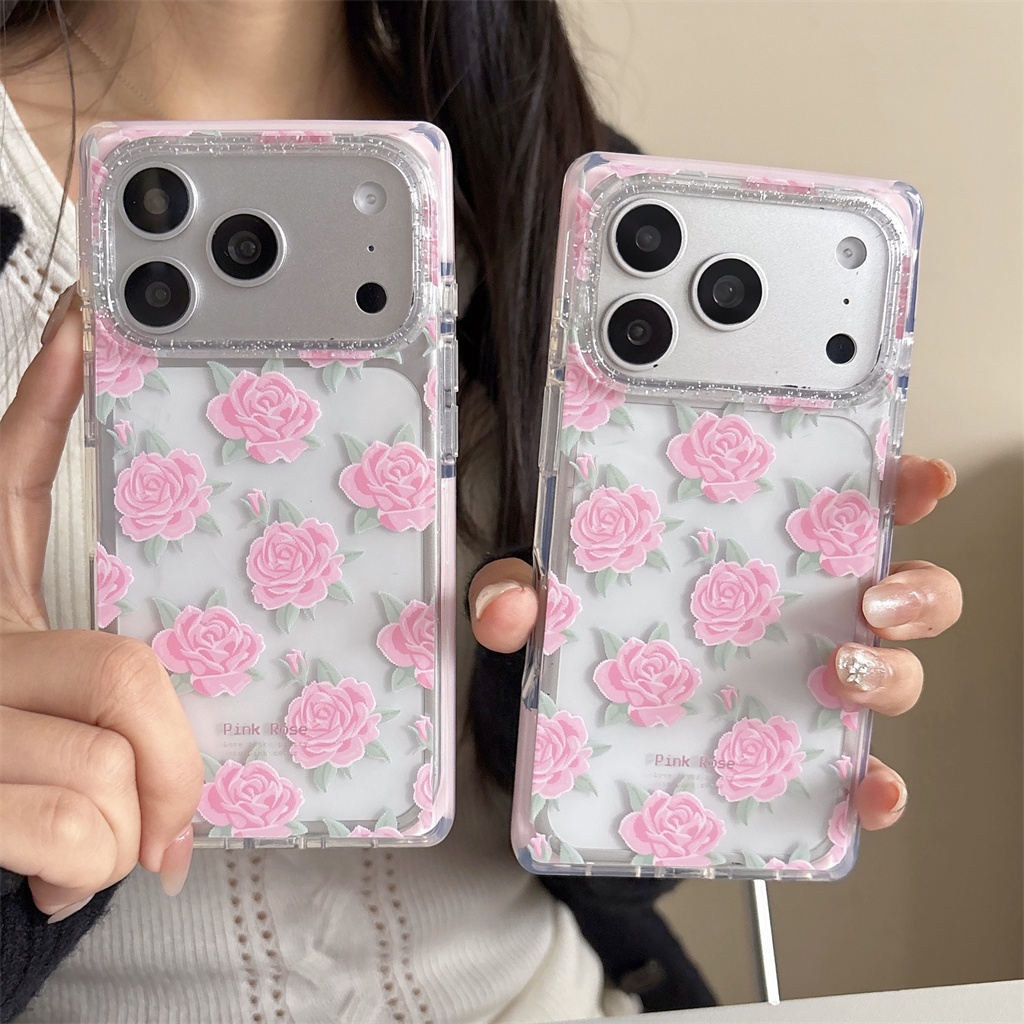 สําหรับIphone Case 17 Pro Max 16 Pro Max 15 Pro Max Square Roseเคสโทรศัพท์