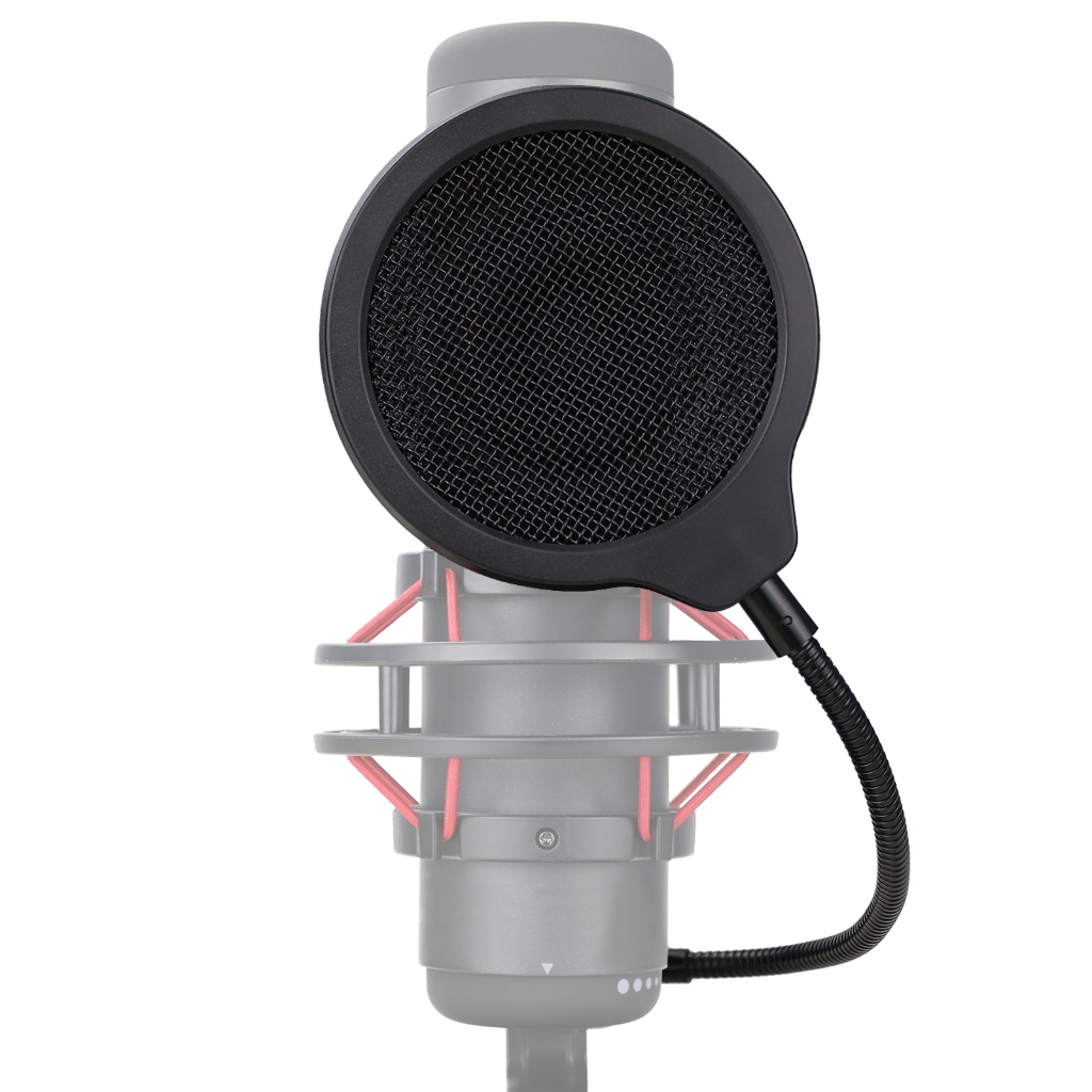 QuadCast Mic Pop Filter Mask Shield สําหรับไมโครโฟน HyperX QuadCast, กระจก 4 นิ้ว 3 ชั้นพร้อมแบบยืดห