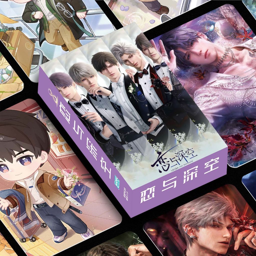 การ์ดเลเซอร์ Love and Deepspace featuring Rafayel,Zyne,Xavier,Sylus Cards 55 ชิ้น 3 นิ้วการ์ด Lomo ชนิดบรรจุกล่อง BJKL