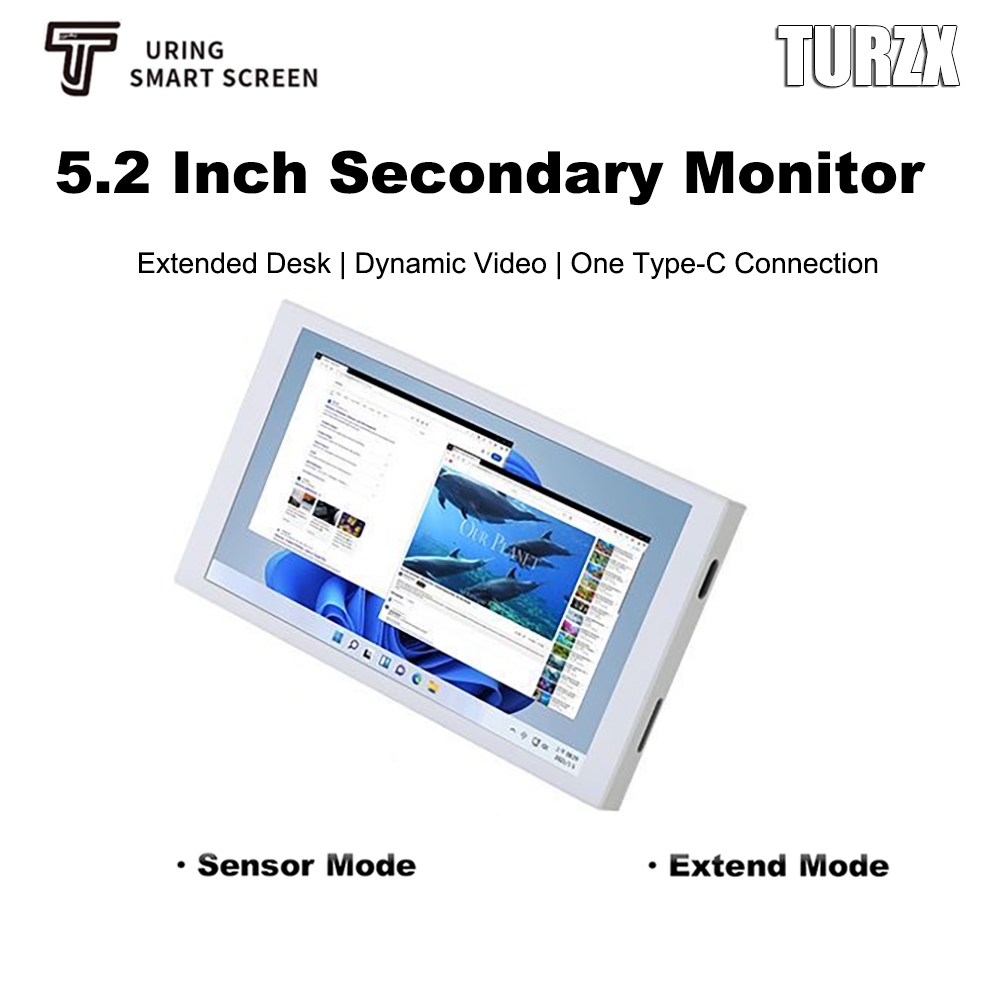 Turing TURZX 5.2 นิ้ว IPS Dual Mode หน้าจอรองไม่มี AIDA64 Needed PC Case / LAP Sensor Monitor