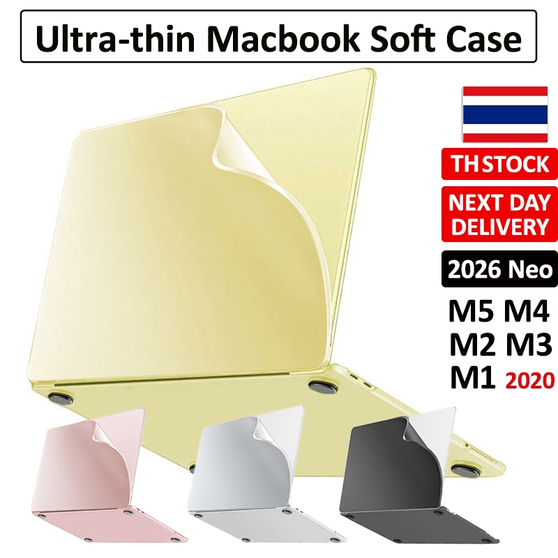 กรณีนุ่มบางพิเศษสำหรับ Macbook Neo 13 A3404 2026 Air M5 M4 A3448 A3449 13.6 M2 A2681 ที่เข้ากันได้กับ Pro 14 16 A3434 A2991 2020 Air Pro M1 ป้องกันลายนิ้วมือ