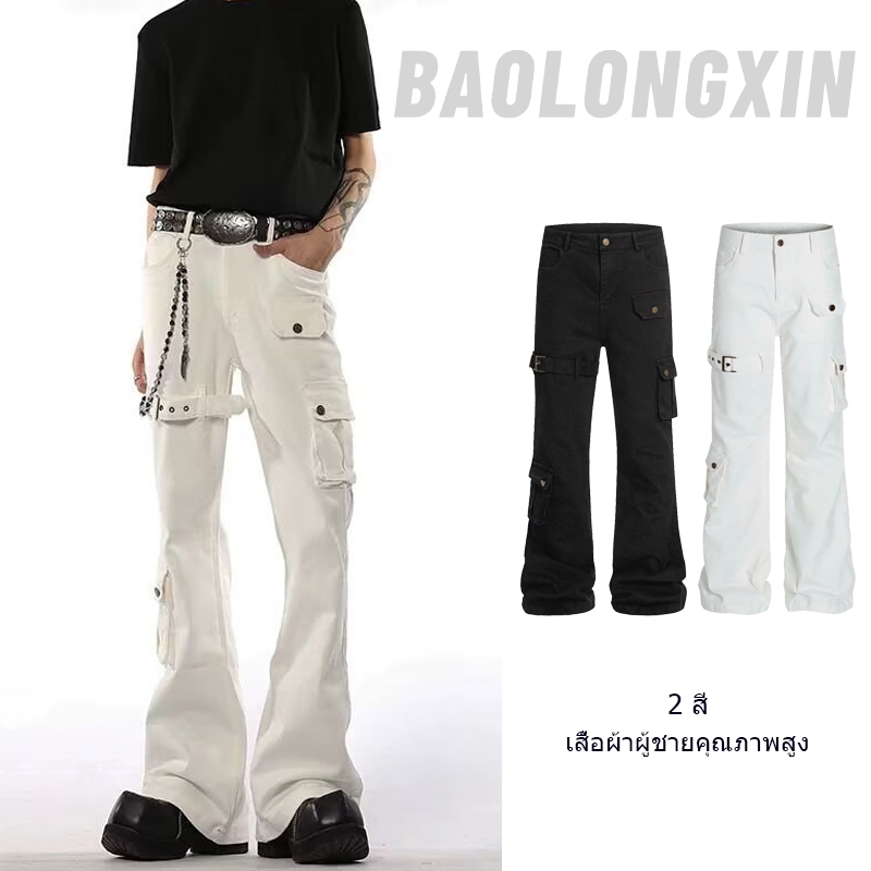 Baolongxin American Fitting Boot-Cut Multi-Pocket Workwear Jeans