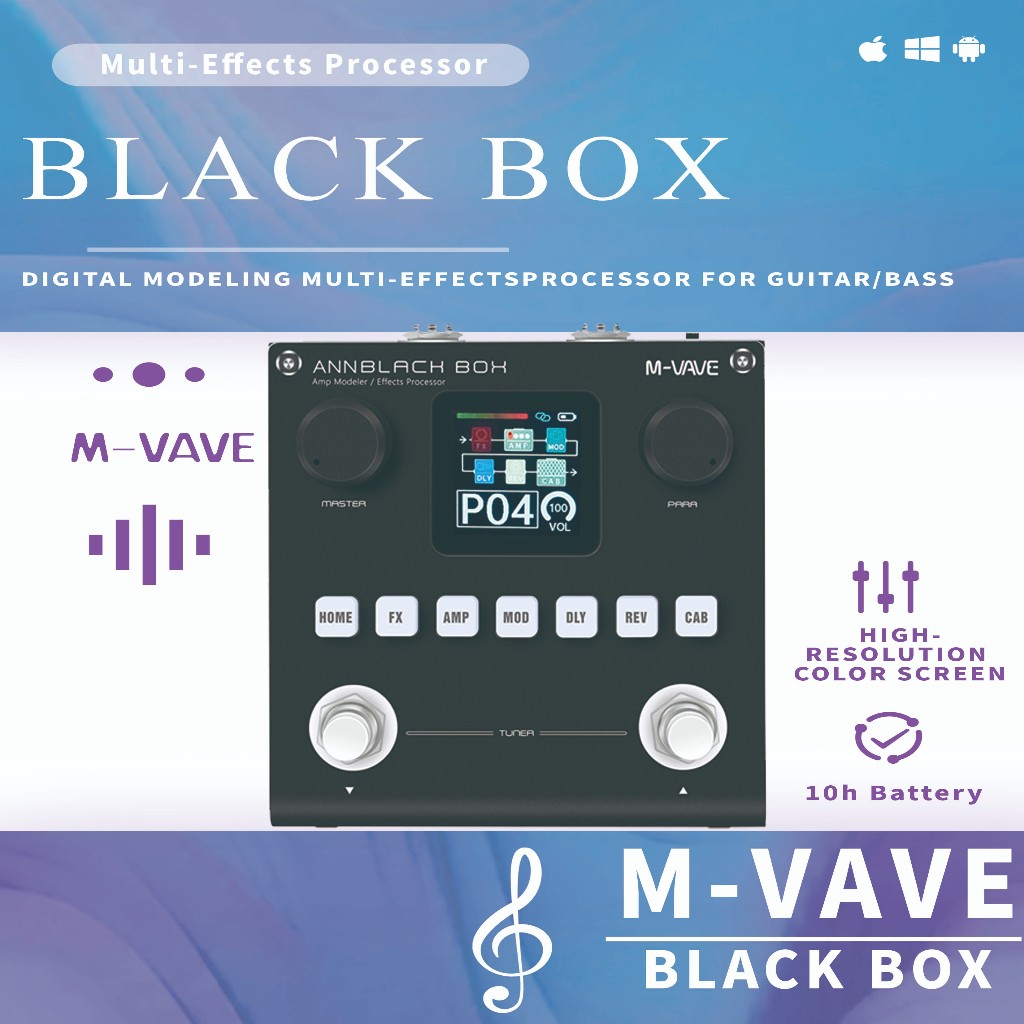 M-VAVE Blackbox Guitar / Bass AMP Multi Effects ANN Black Box Portable Guitar Bass Multi-Effects Ped