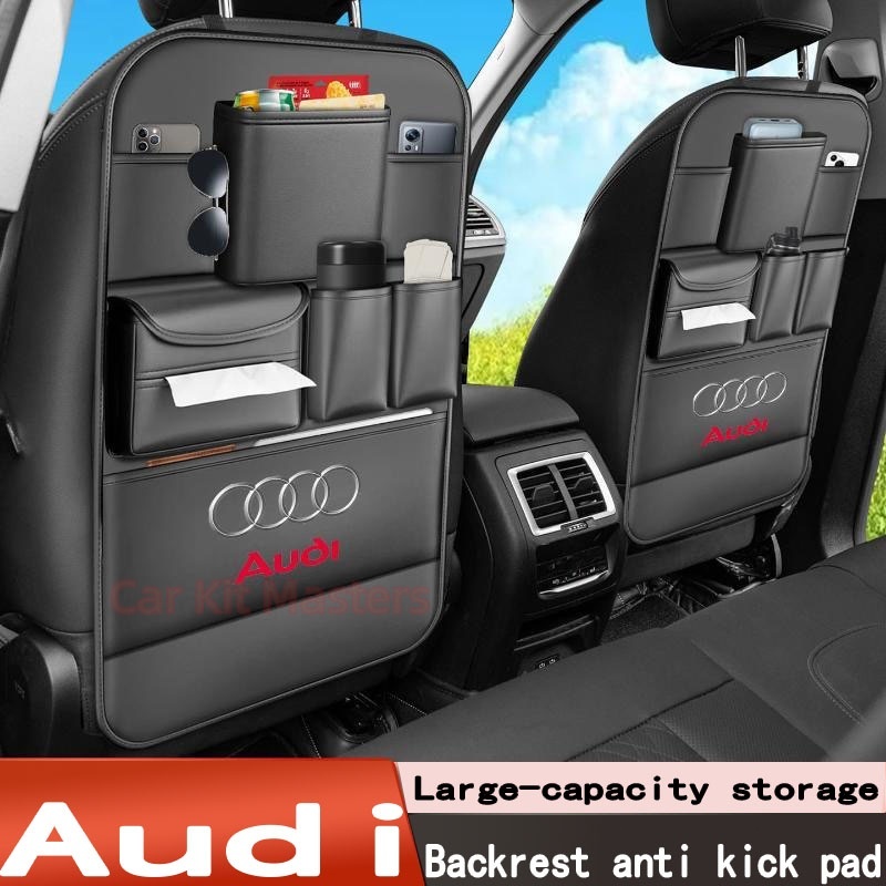Audi Car seat Anti kick Padพนักพิงเก็บแขวนกระเป๋าเก็บกระเป๋าป้องกันการเปรอะเปื้อนScratchทนขนาดใหญ่คว