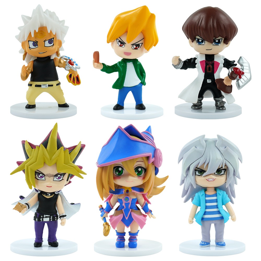 6 ชิ้น YuGiOh Yami Yugi Muto Duel Monsters รุ่น Q อะนิเมะ Action Figure ของเล่น Gashapon ตุ๊กตาแสดงร